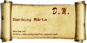 Daróczy Márta névjegykártya